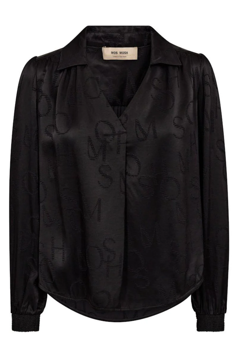 Aldo Monogram Blouse | Black | Bluse fra Mos Mosh - Image 2