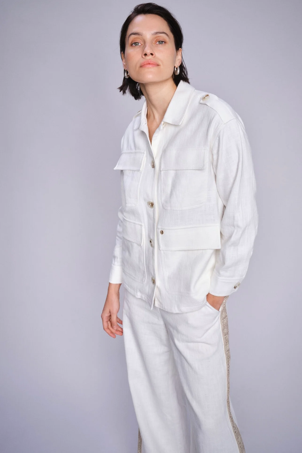 Alfea Ramie Jacket  | Ecru | Jakke fra Mos Mosh - Image 11