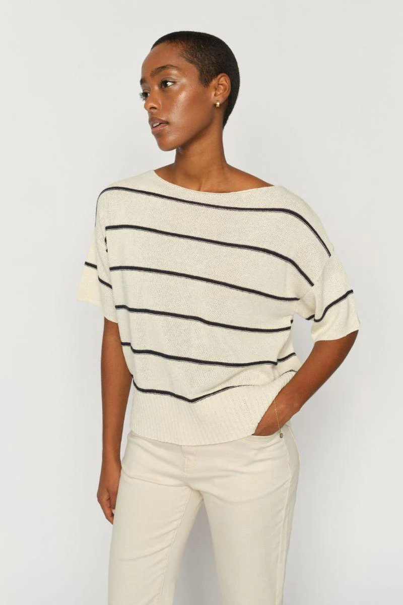 Arlen Paper SS Knit | Ecru | Strik fra Mos Mosh