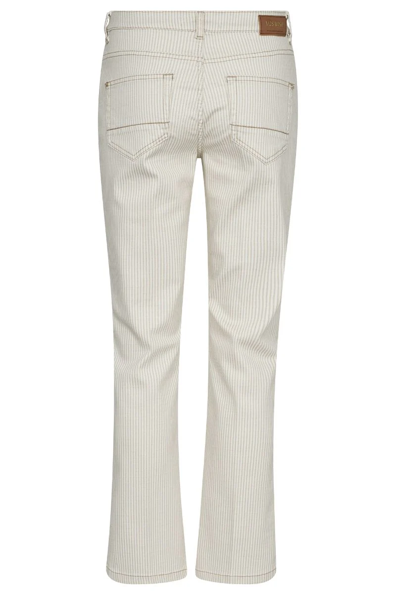 Ashley Pinstripe Pant Ankle | Sesame | Bukser fra Mos Mosh - Image 2