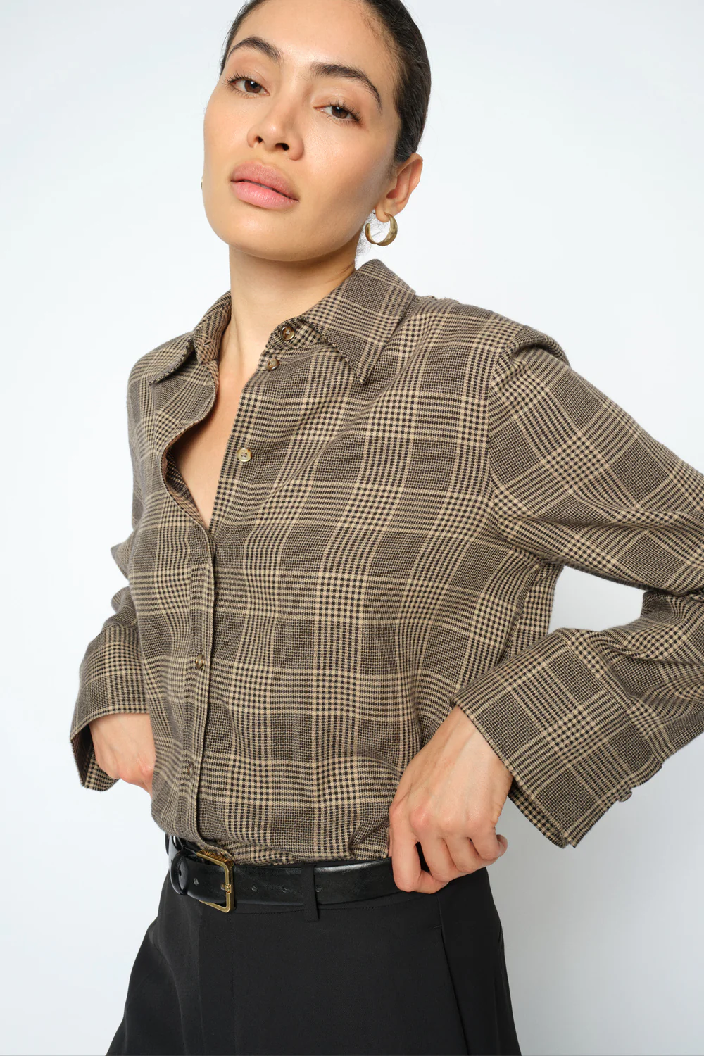 Ayen Princ Check Shirt | Black | Skjorte fra Mos Mosh