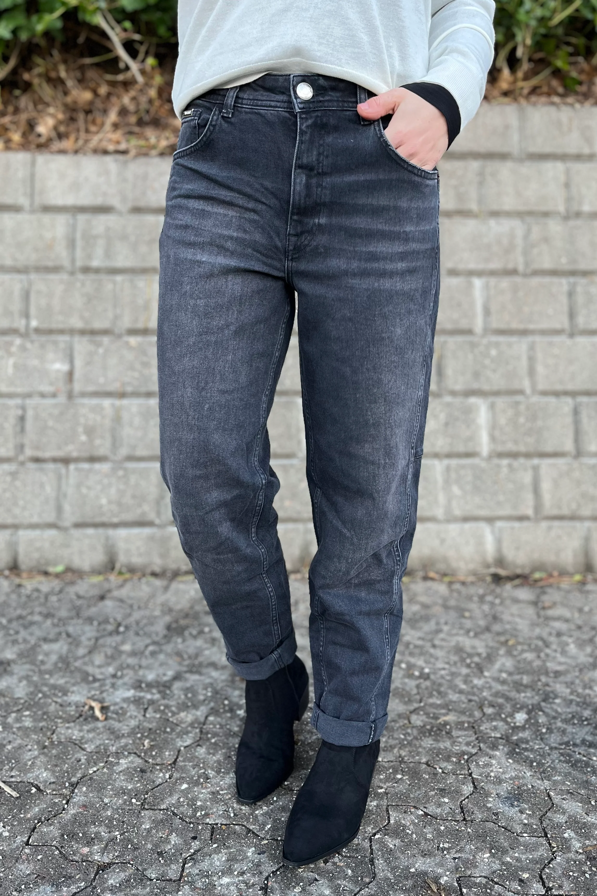 Aymen Kyoto Jeans Ankle | Dark Grey | Jeans fra Mos Mosh - Image 4