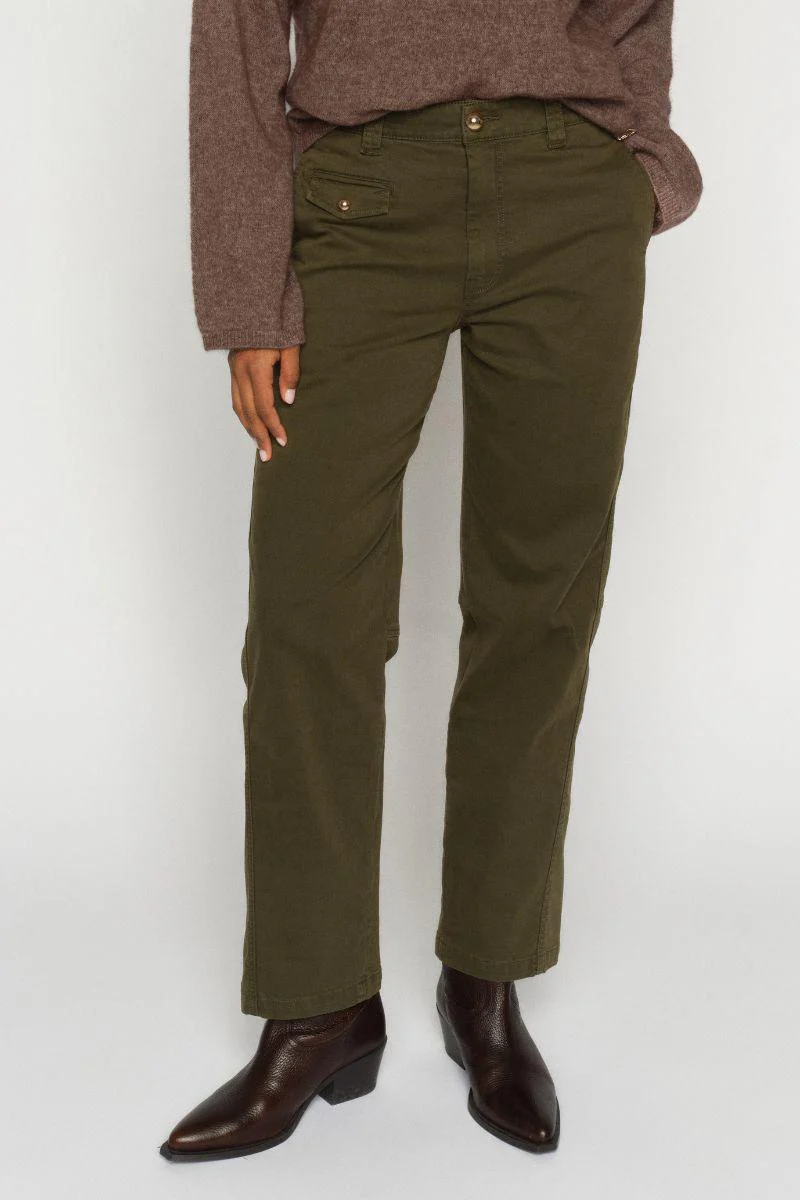 Aymen Len Pant Ankle | Olive Night | Bukser fra Mos Mosh