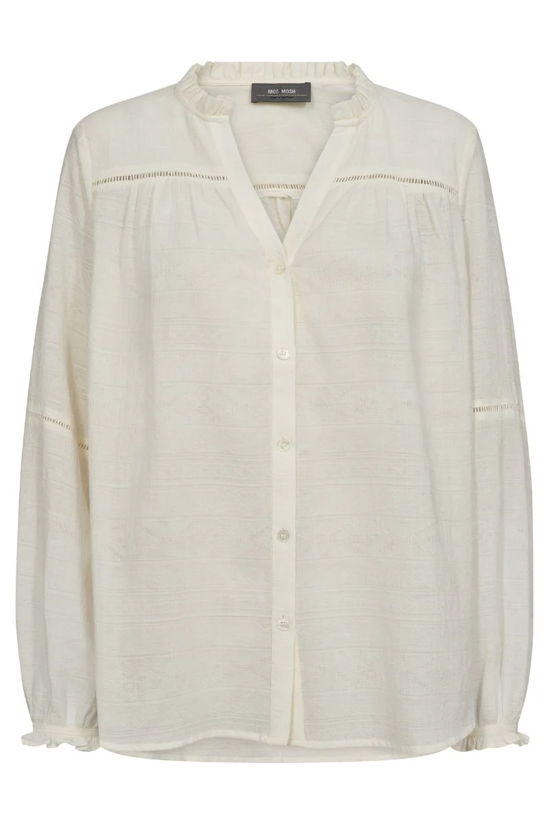 Benedetta Cotton Shirt | Ecru | Skjorte fra Mos Mosh