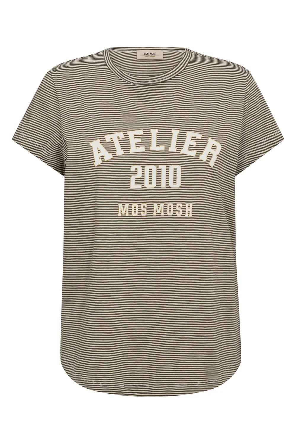 Camp O-SS Stripe Tee | Burnt Olive | T-Shirt fra Mos Mosh - Image 2