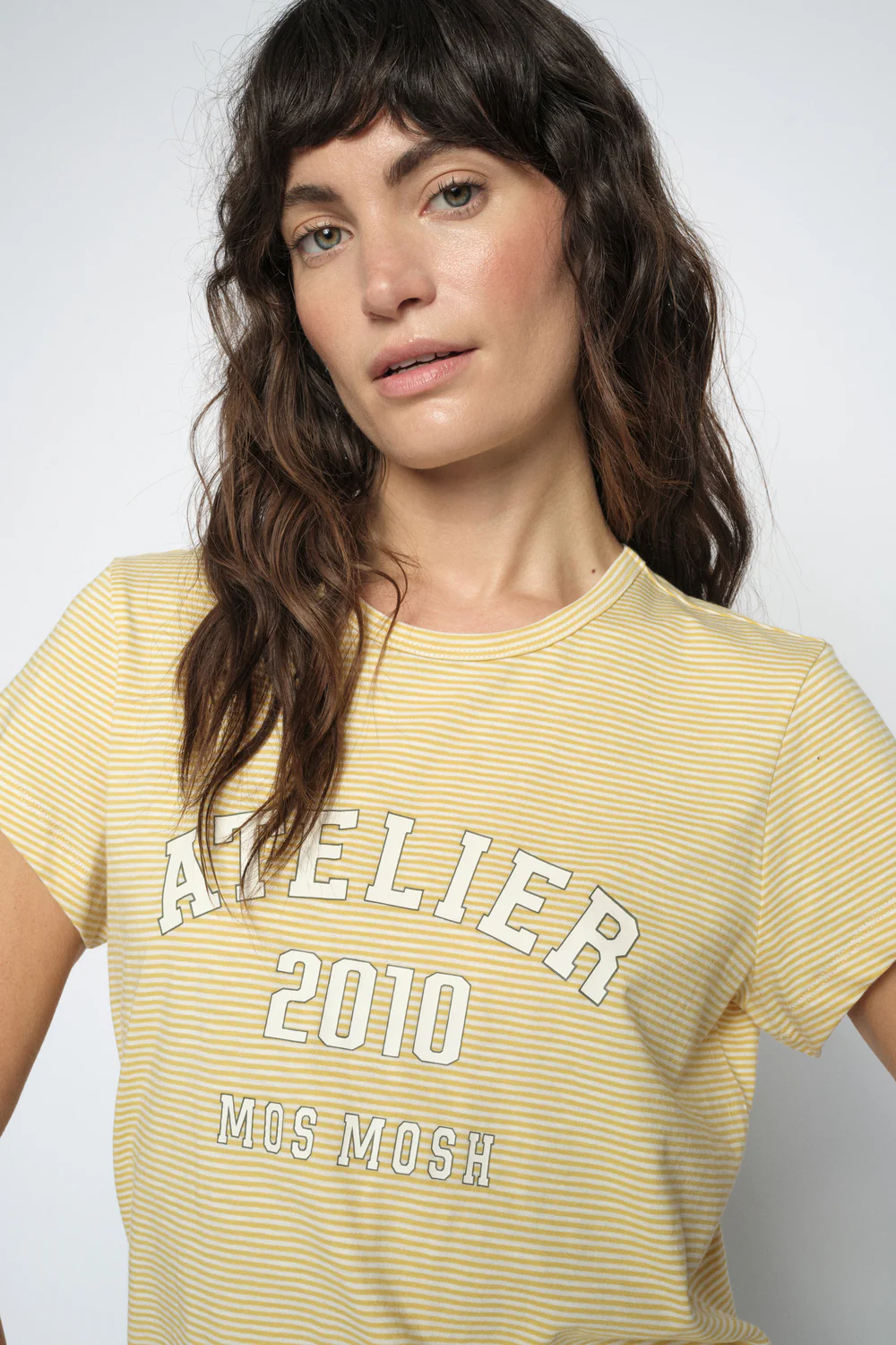 Camp O-SS Stripe Tee | Rattan | T-Shirt fra Mos Mosh - Image 5