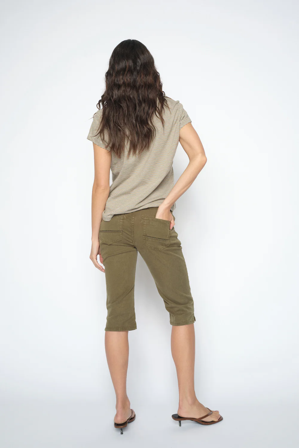 Campa O-SS Stripe Tee  | Burnt Olive | T-Shirt fra Mos Mosh - Image 7