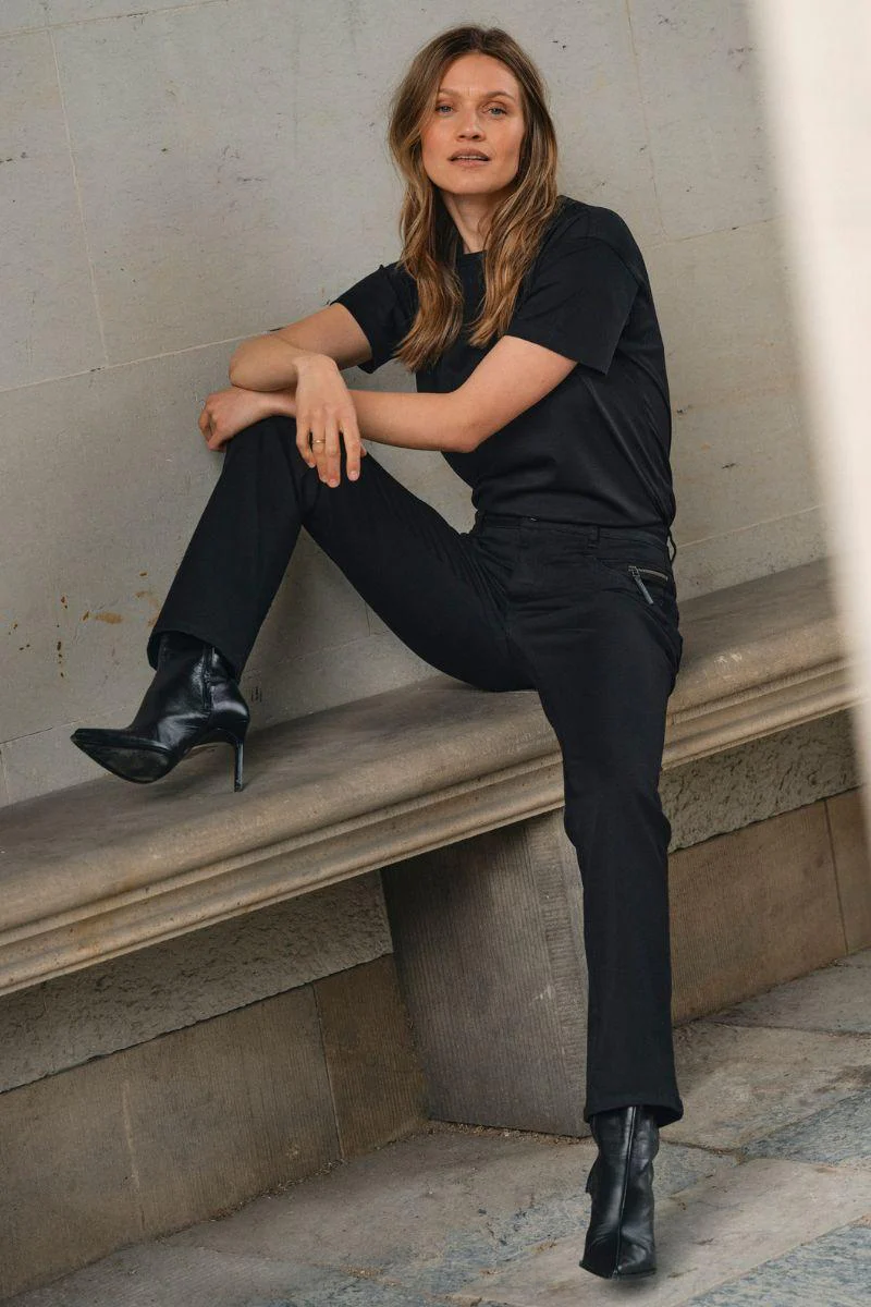 Carla Naomi Deluxe Jeans 34' | Black | Jeans fra Mos Mosh - Image 6