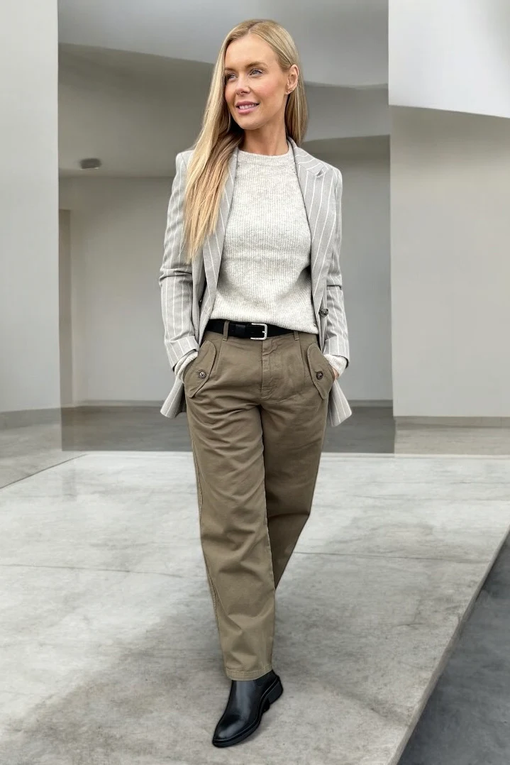 Carmen Chino Pant  Ankle | Sea Turtle | Bukser fra Mos Mosh - Image 8