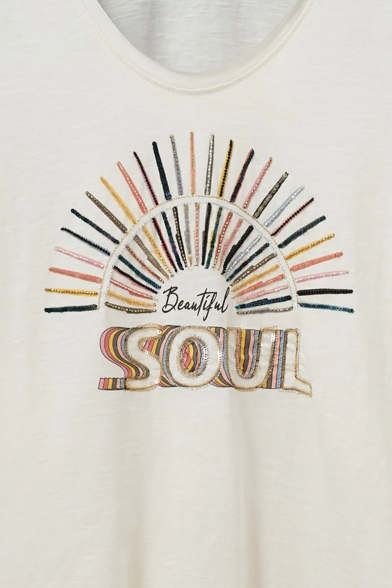 Caro O-SS Tee | Ecru | T-shirt fra Mos mosh - Image 9