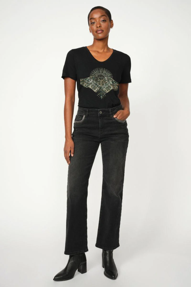 Cecilia Perla Jeans Ankle | Dark Grey | Jeans fra Mos Mosh - Image 3