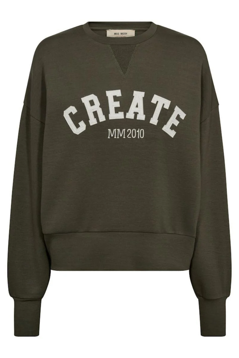Celli O-LS Sweatshirt | Olive Night | Sweats fra Mos Mosh - Image 2