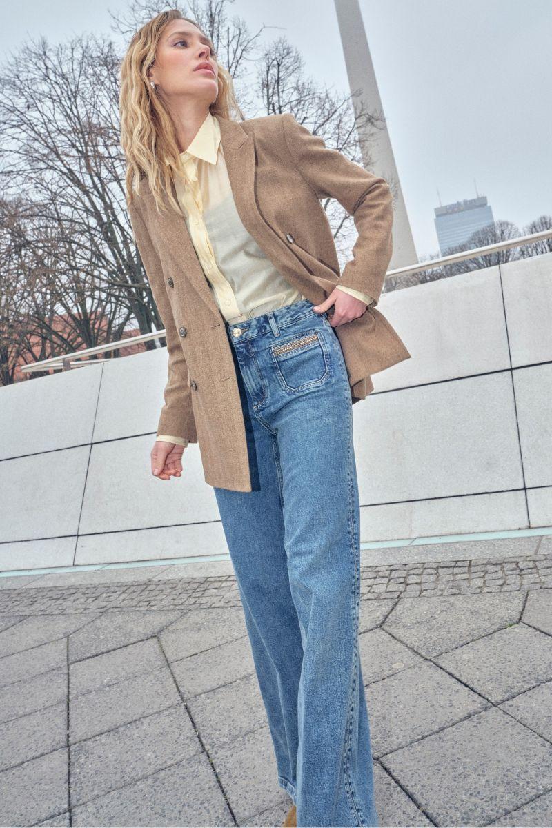 Colette Linpos Jeans Long | Blue | Jeans fra Mos Mosh