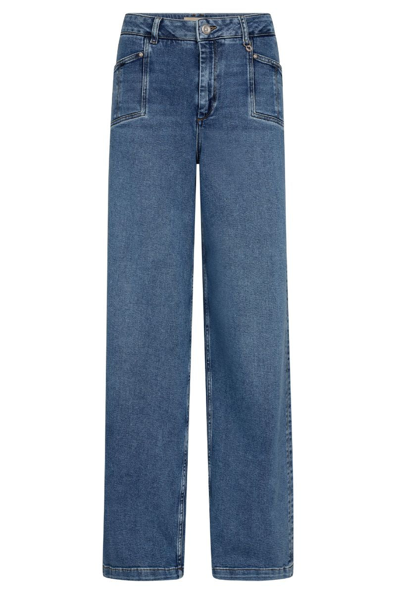 Colette Lyon Jeans  Long | Mid Blue | Jeans fra Mos Mosh - Image 2