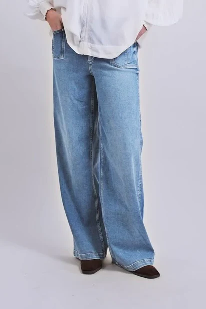Colette Lyon Jeans  Long | Mid Blue | Jeans fra Mos Mosh - Image 4