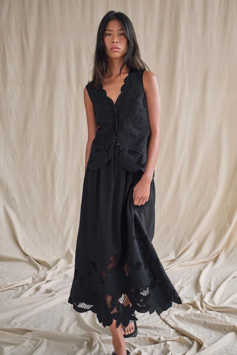 Daima Brodie Top | Black | Bluse fra Mos Mosh - Image 4
