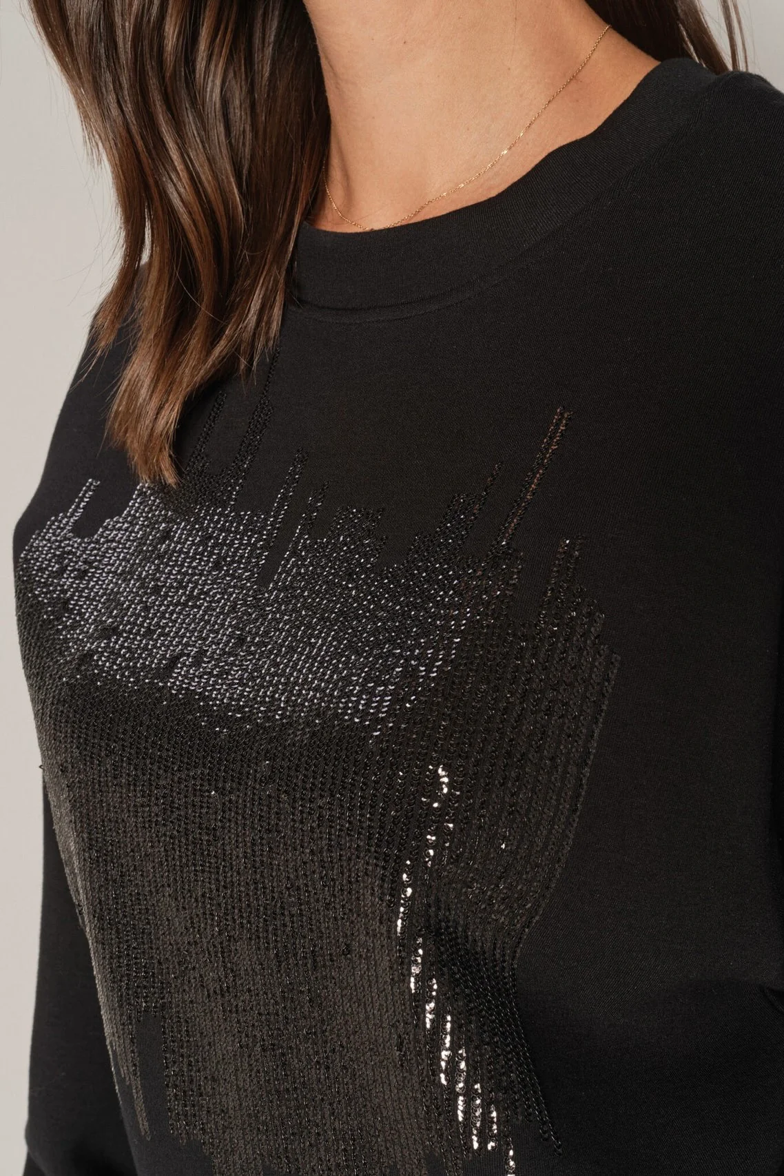 Dakota O-LS Glam Sweatshirt | Black | Sweats fra Mos Mosh - Image 4