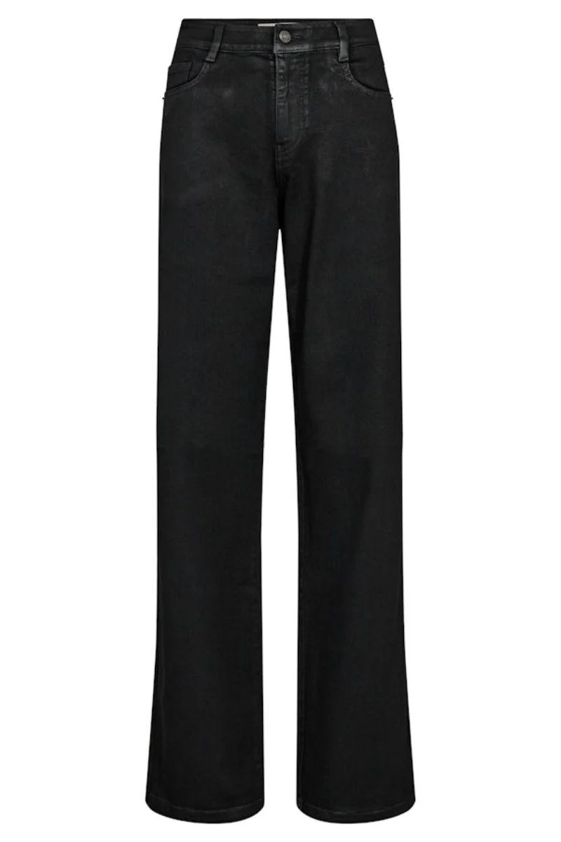 Dara Coated PantRegular | Black | Bukser fra Mos Mosh - Image 2