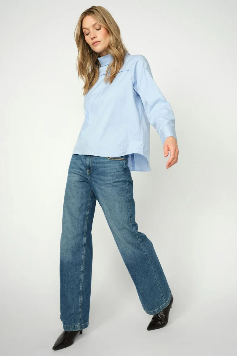 Dara Deco Jeans Long | Mid Blue | Jeans fra Mos Mosh - Image 4