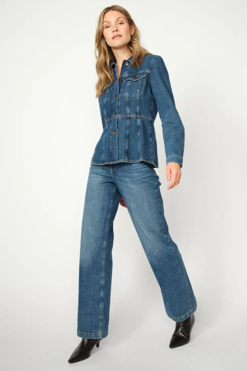 Dara Deco Jeans Long | Mid Blue | Jeans fra Mos Mosh - Image 7