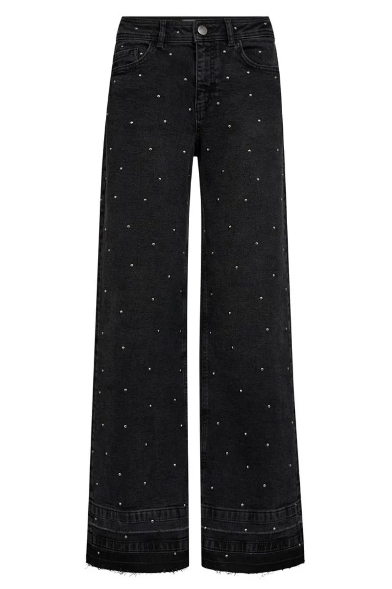 Dara Studs Jeans Regular | Dark Grey Denim | Jeans fra Mos Mosh - Image 2