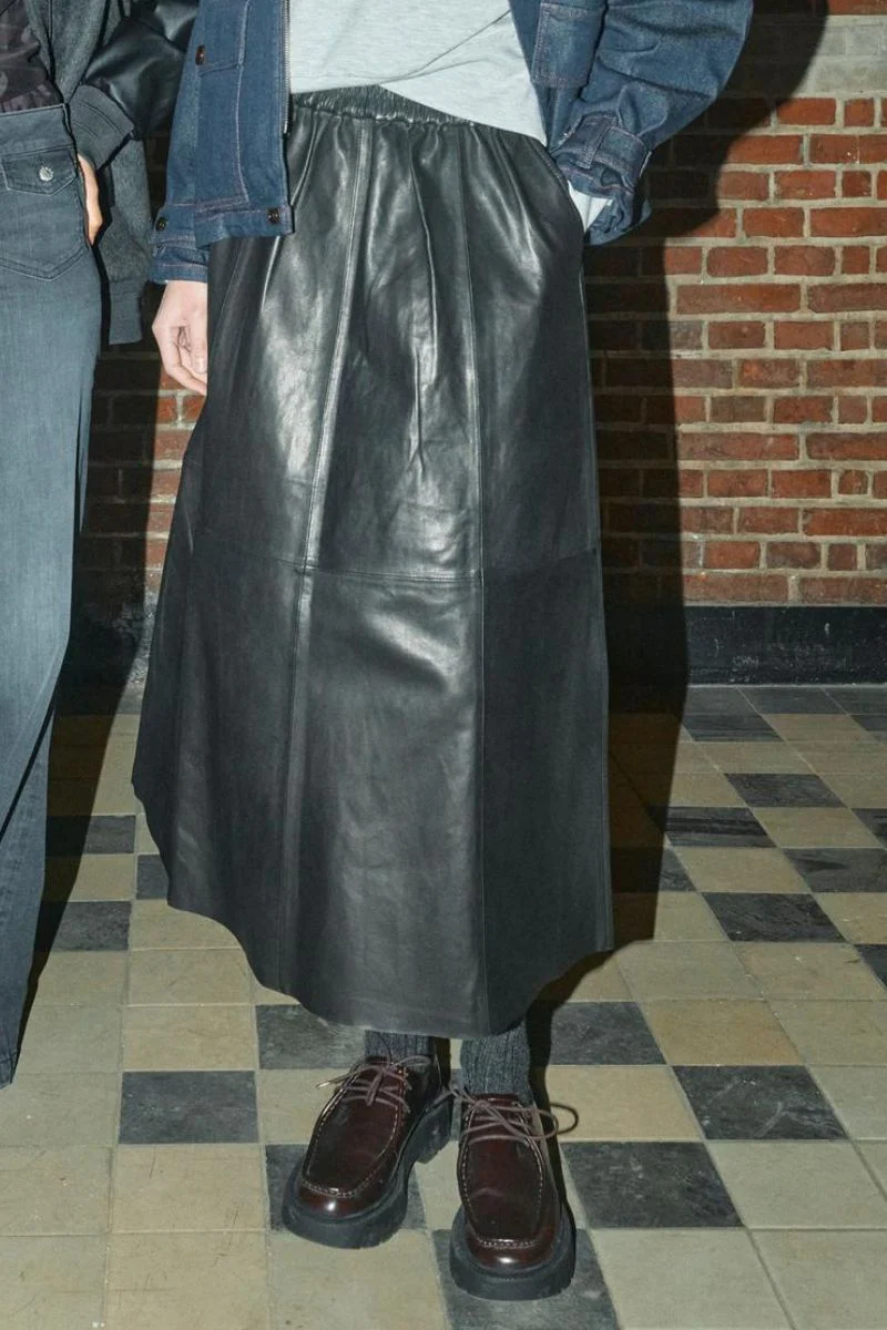 Deena Leather Skirt | Black | Nederdel fra Mos Mosh - Image 8