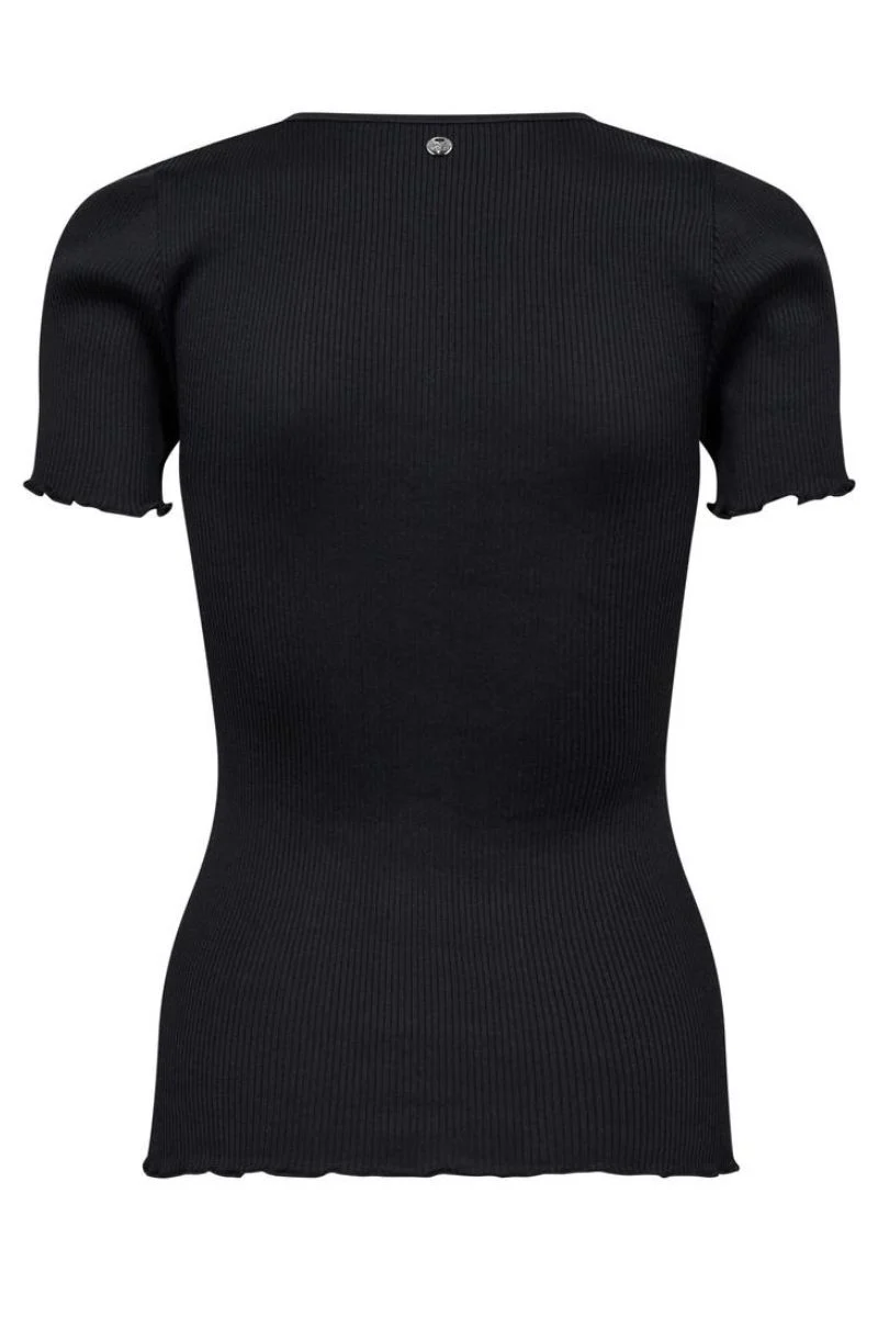 Elaine O-SS Seamless Silk Tee   | Black | T-shirt fra Mos Mosh - Image 4