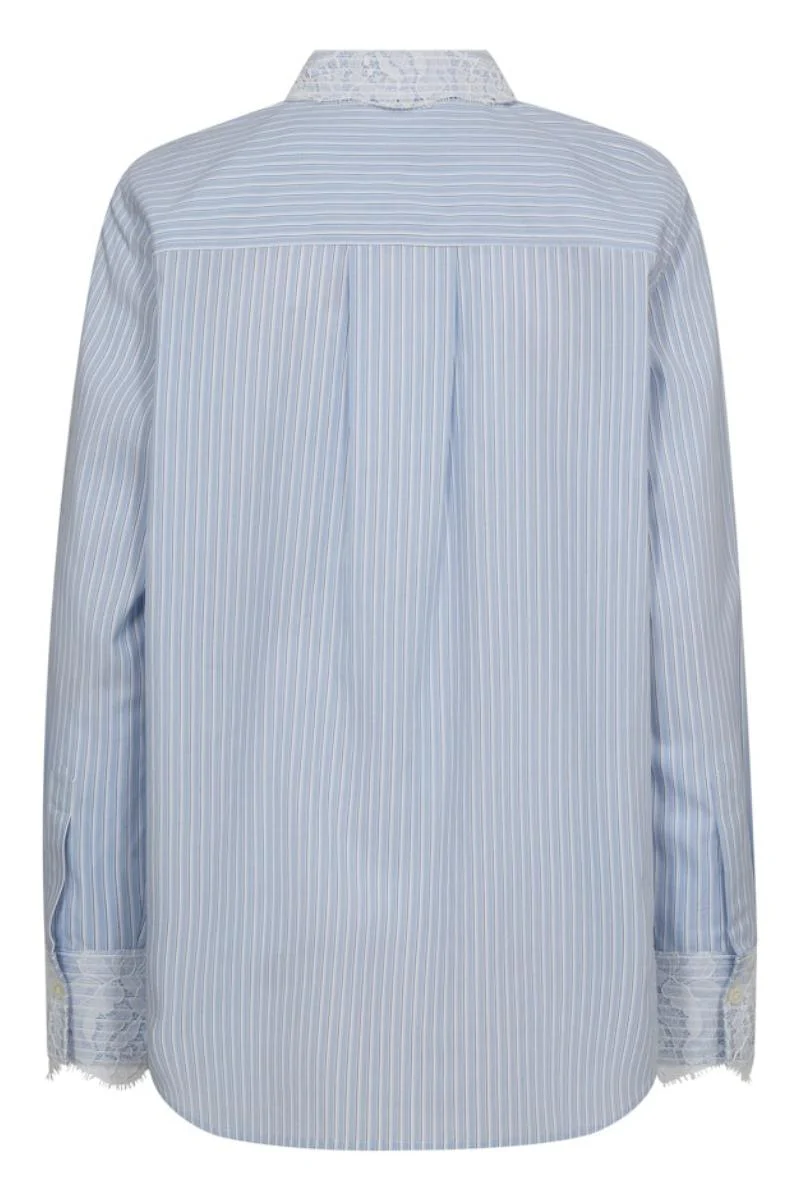 Elinda Stripe Lace Shirt | Brunnera Blue | Skjorte fra Mos Mosh - Image 6