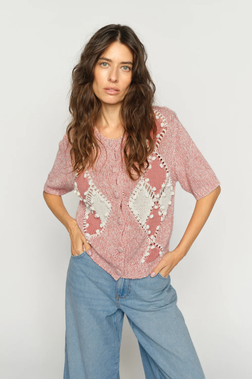 Elio SS Knit Cardigan | Peachy | Strik fra Mos Mosh - Image 2