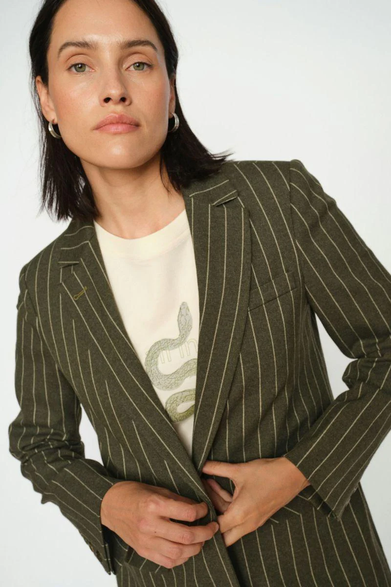 Elly Pria Blazer | Olive Night | Blazer fra Mos Mosh - Image 11