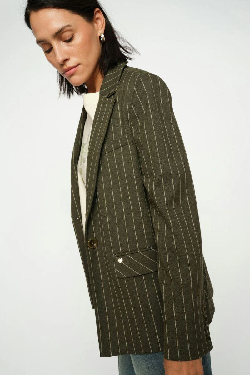Elly Pria Blazer | Olive Night | Blazer fra Mos Mosh - Image 12