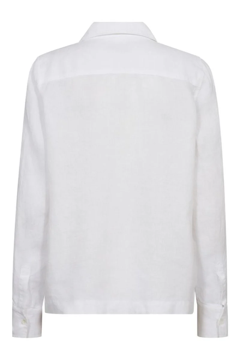 Enna Linen Pocket Blouse  | White | Bluse fra Mos Mosh - Image 6
