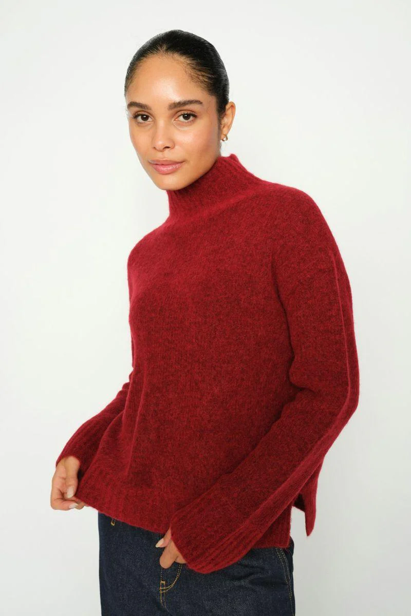 Erim Thora Highneck Knit | Rhythmic Red | Strik fra Mos Mosh - Image 4