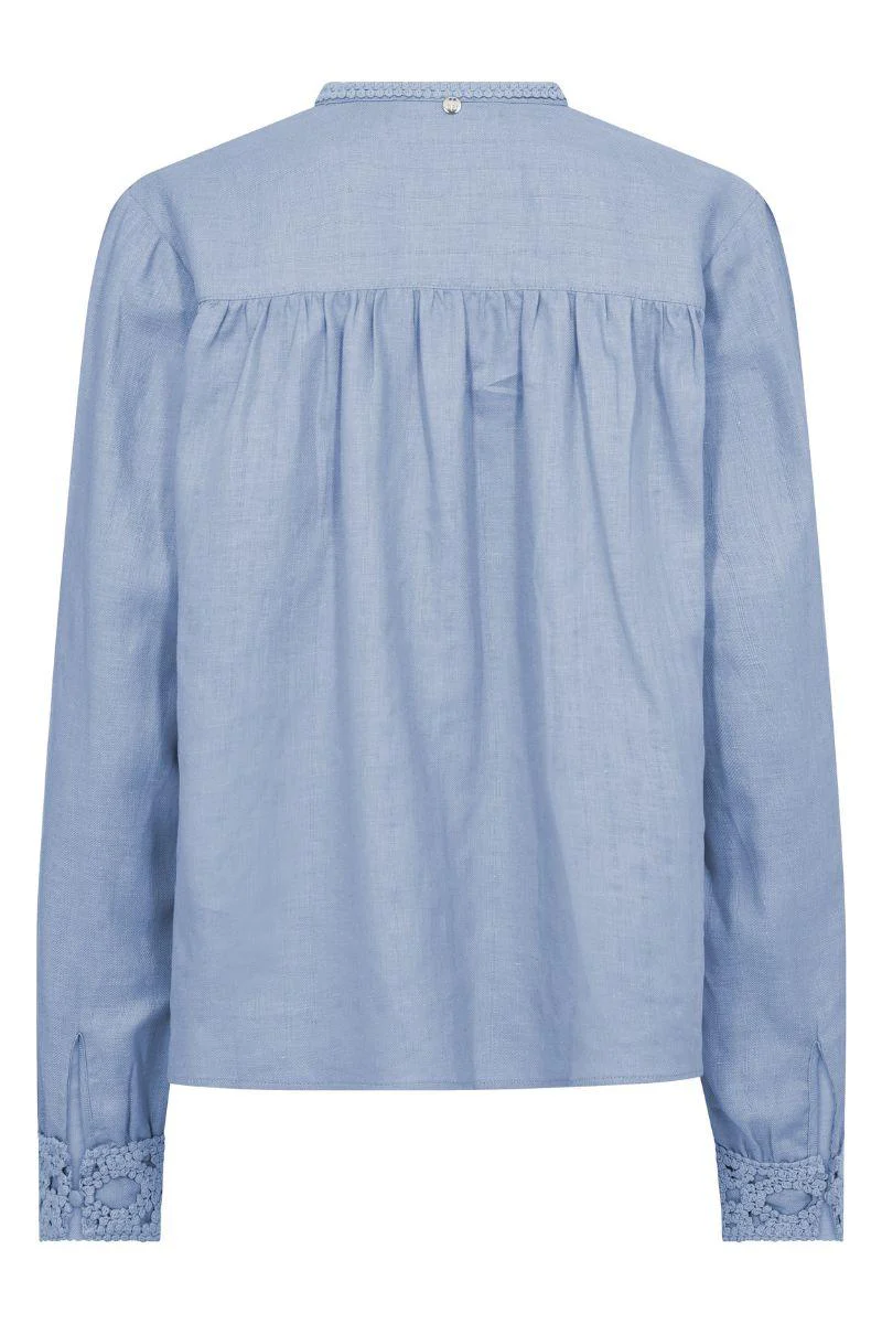 Evanda ls Blouse | Brunnera Blue | Bluse fra Mos Mosh - Image 2