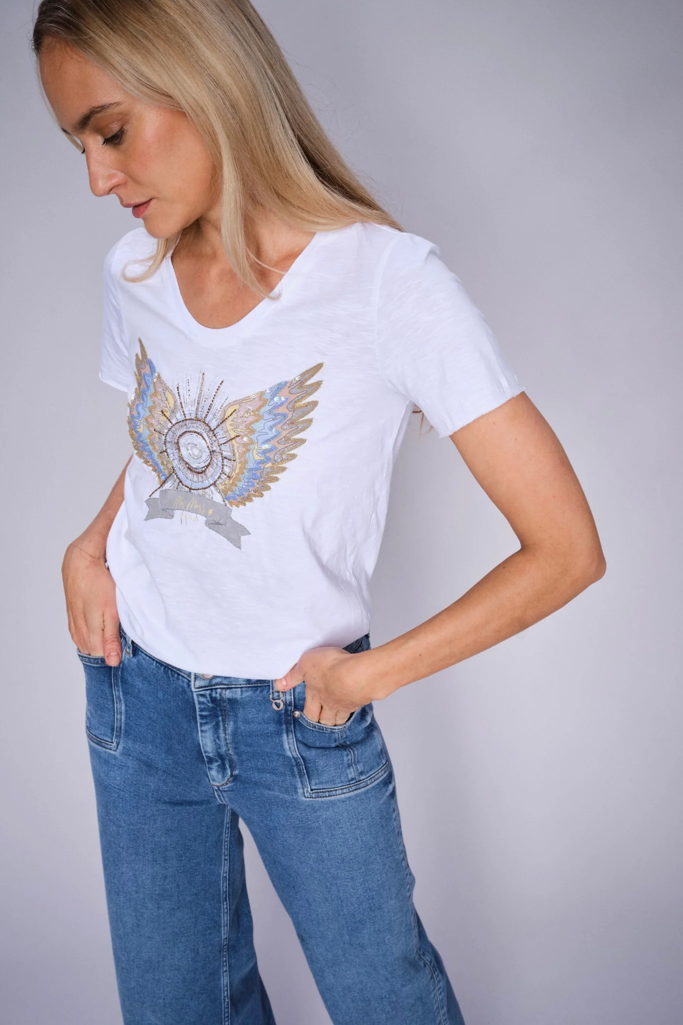 Gethi Deco Tee  | White | T-shirt fra Mos Mosh - Image 4