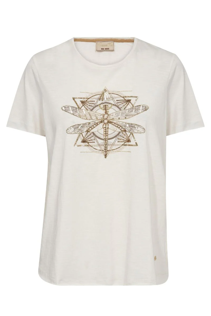 Gull O-SS Deco Tee | Ecru | T-shirt fra Mos Mosh