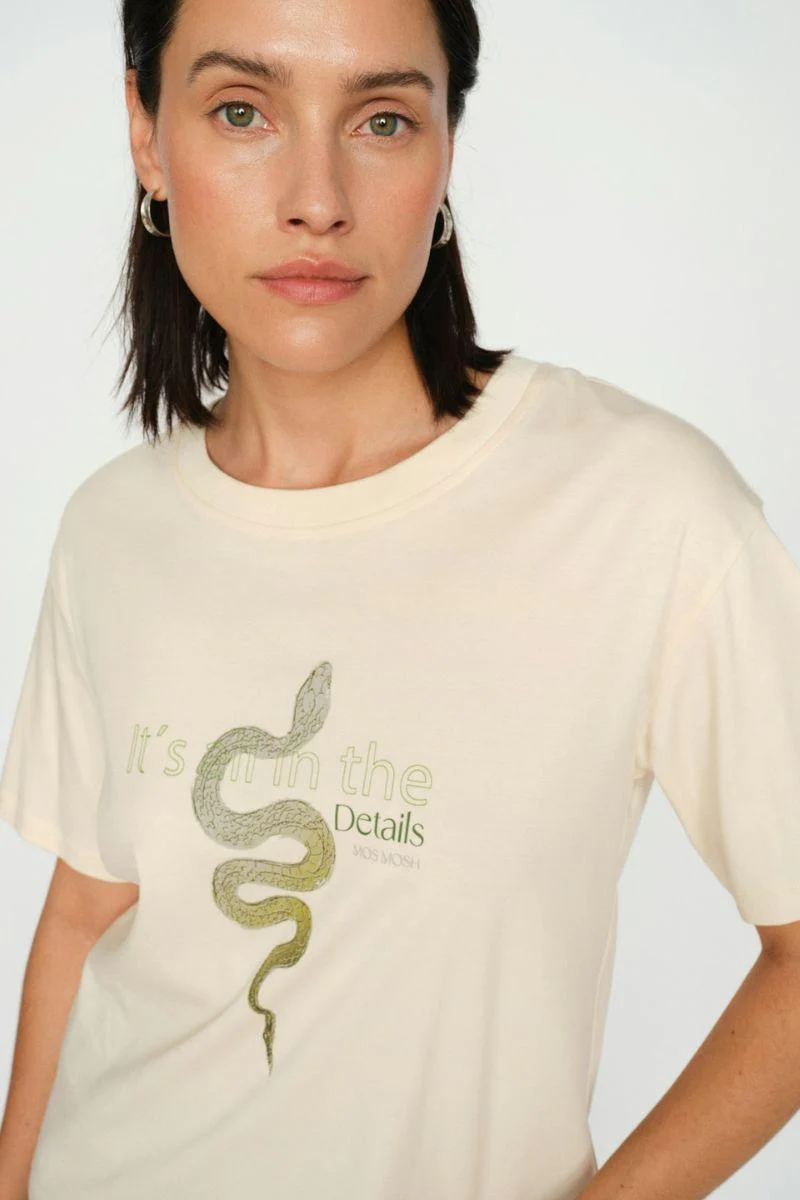 Hill O-SS Tee | Ecru | T-shirt fra Mos Mosh - Image 7