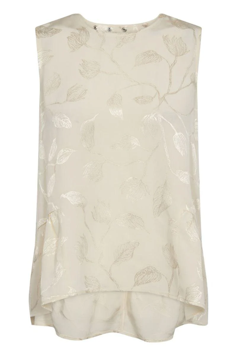 Ixo Leaf Jacq Top | Ecru | Bluse fra Mos Mosh - Image 2