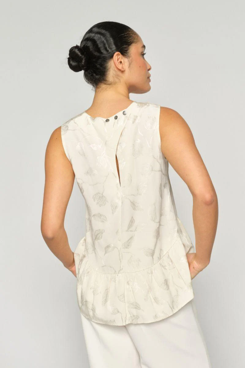 Ixo Leaf Jacq Top | Ecru | Bluse fra Mos Mosh - Image 4