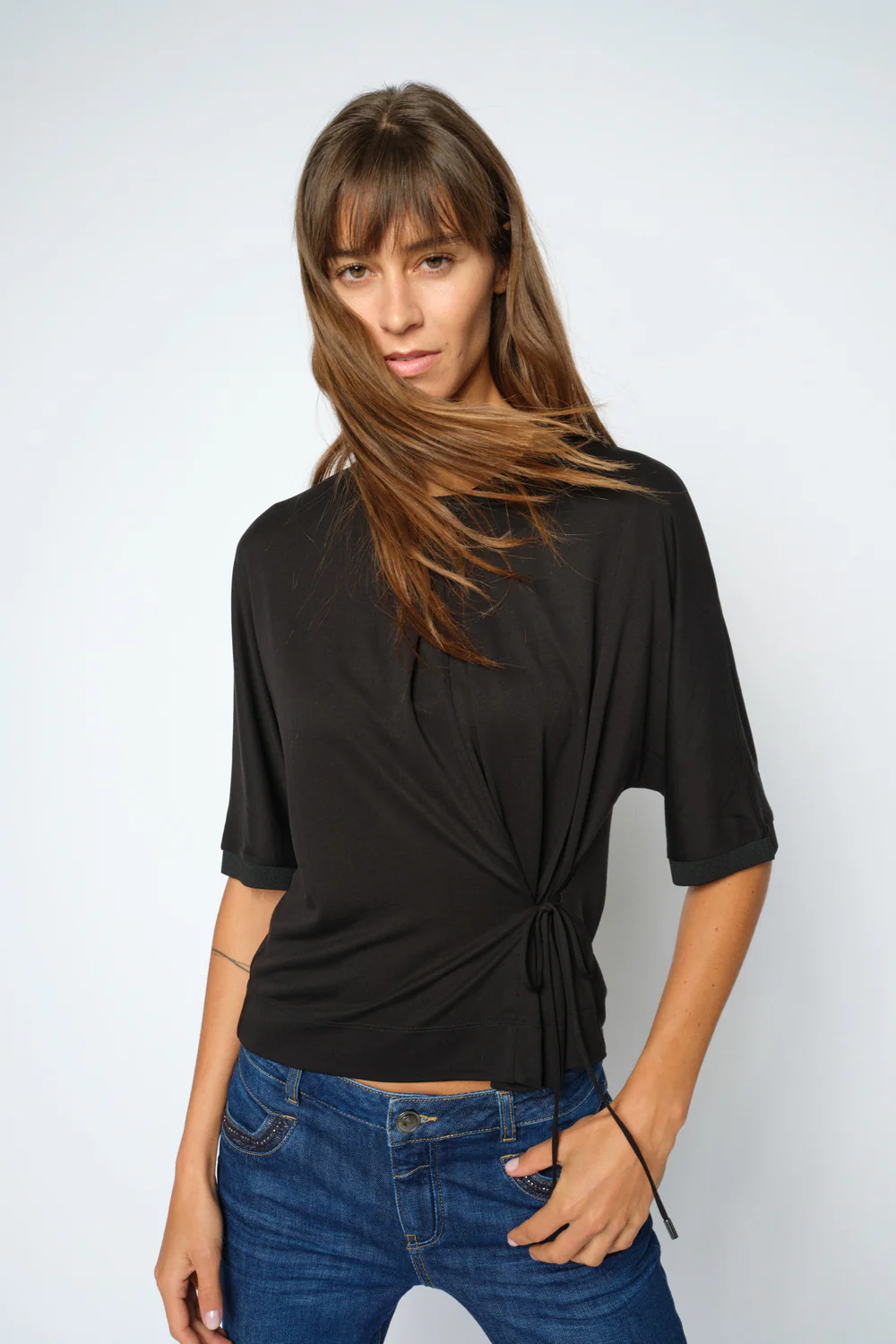 Juana O-SS Tee | Black | T-Shirt fra Mos Mosh - Image 4