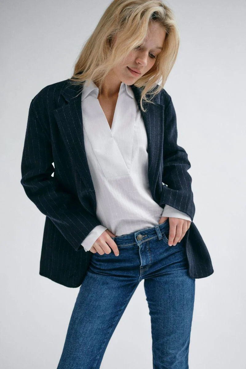 Karita Idun Wool Blazer | Salute Navy | Blazer fra Mos Mosh - Image 10