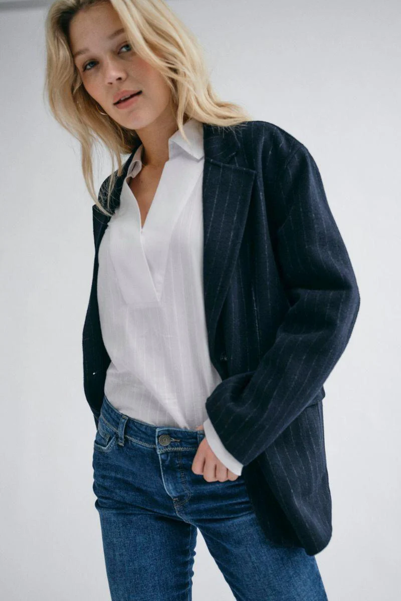 Karita Idun Wool Blazer | Salute Navy | Blazer fra Mos Mosh - Image 7