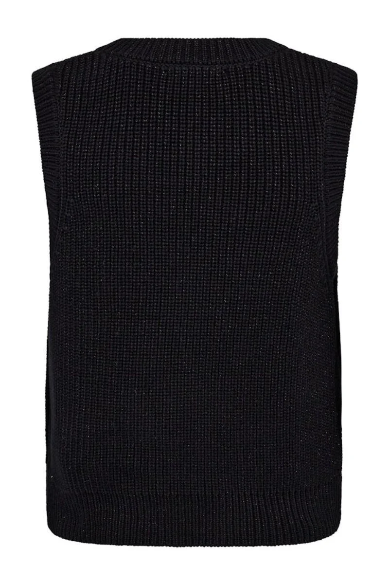 Kirby Lux Knit Vest | Black | Strik fra Mos Mosh - Image 2