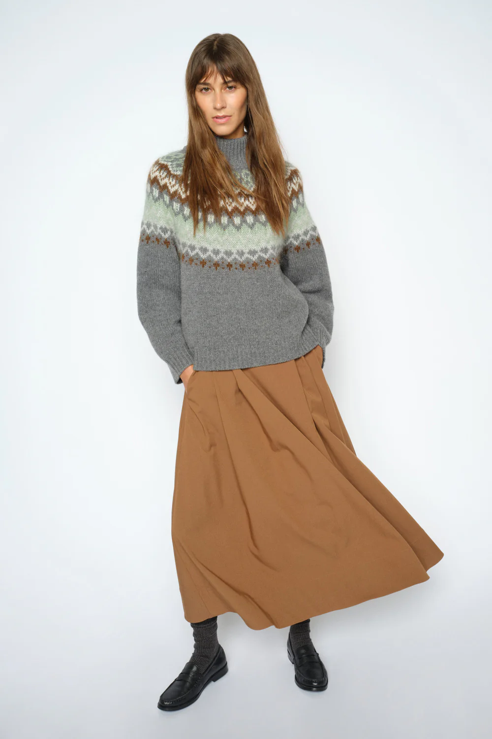 Kit Sato Skirt | Dark Camel | Nederdel fra Mos Mosh - Image 3