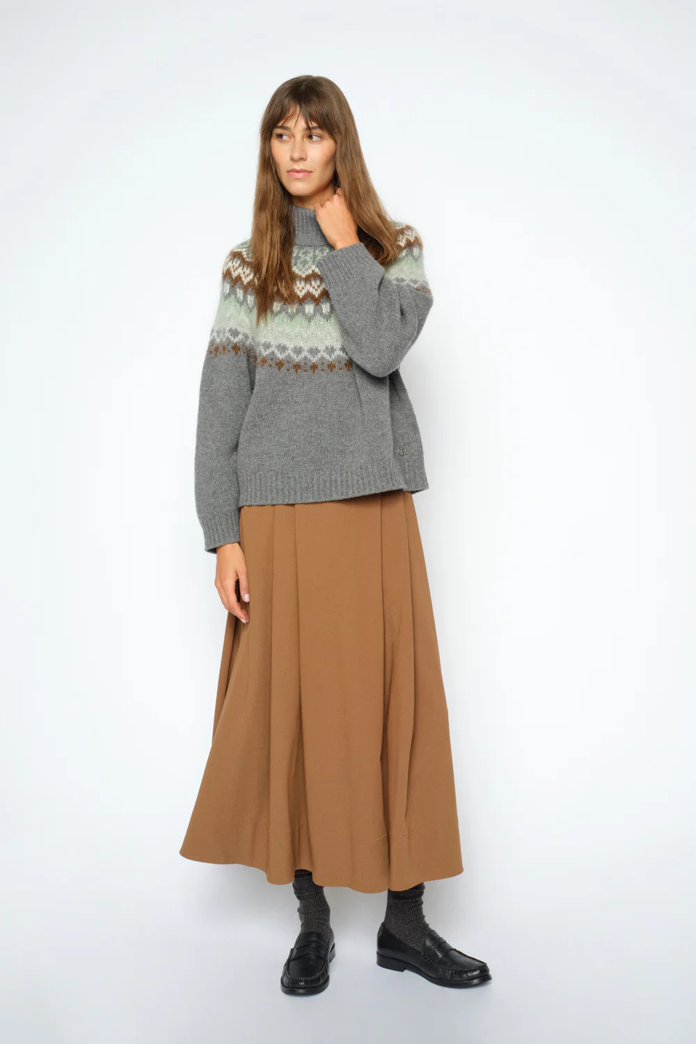 Kit Sato Skirt | Dark Camel | Nederdel fra Mos Mosh - Image 5