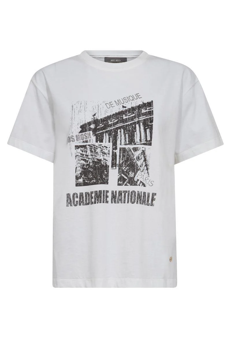 Livia O-SS Tee | White | T-shirt fra Mos Mosh - Image 4