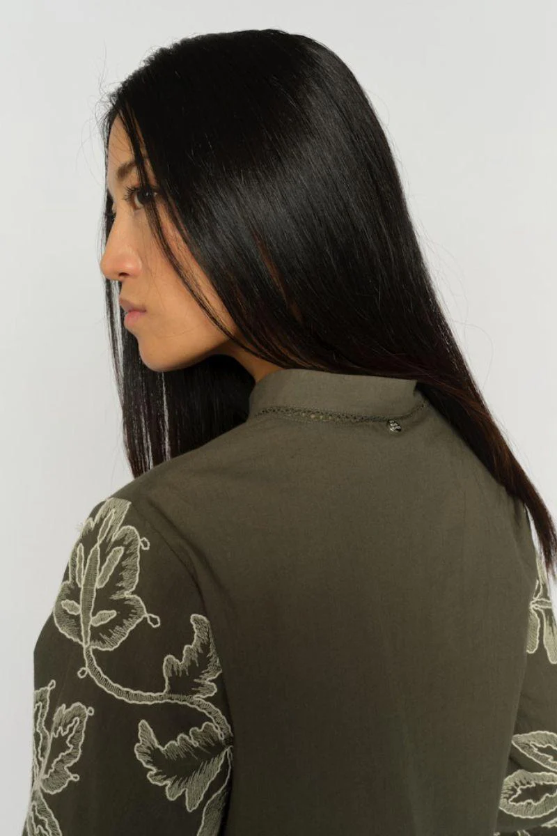 Louis Line Shirt | Olive Night | Skjorte fra Mos Mosh - Image 4