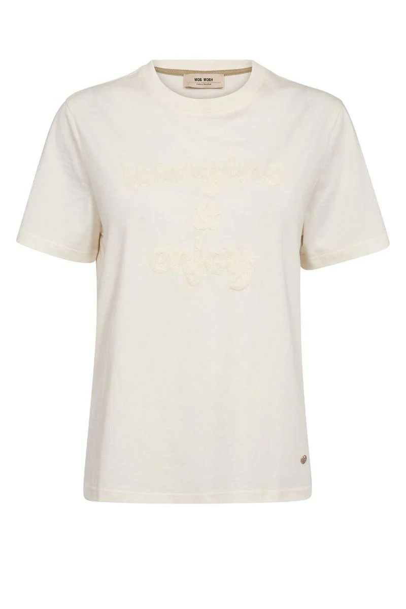 Makri O-SS Tee | Ecru | T-Shirt fra Mos Mosh - Image 2