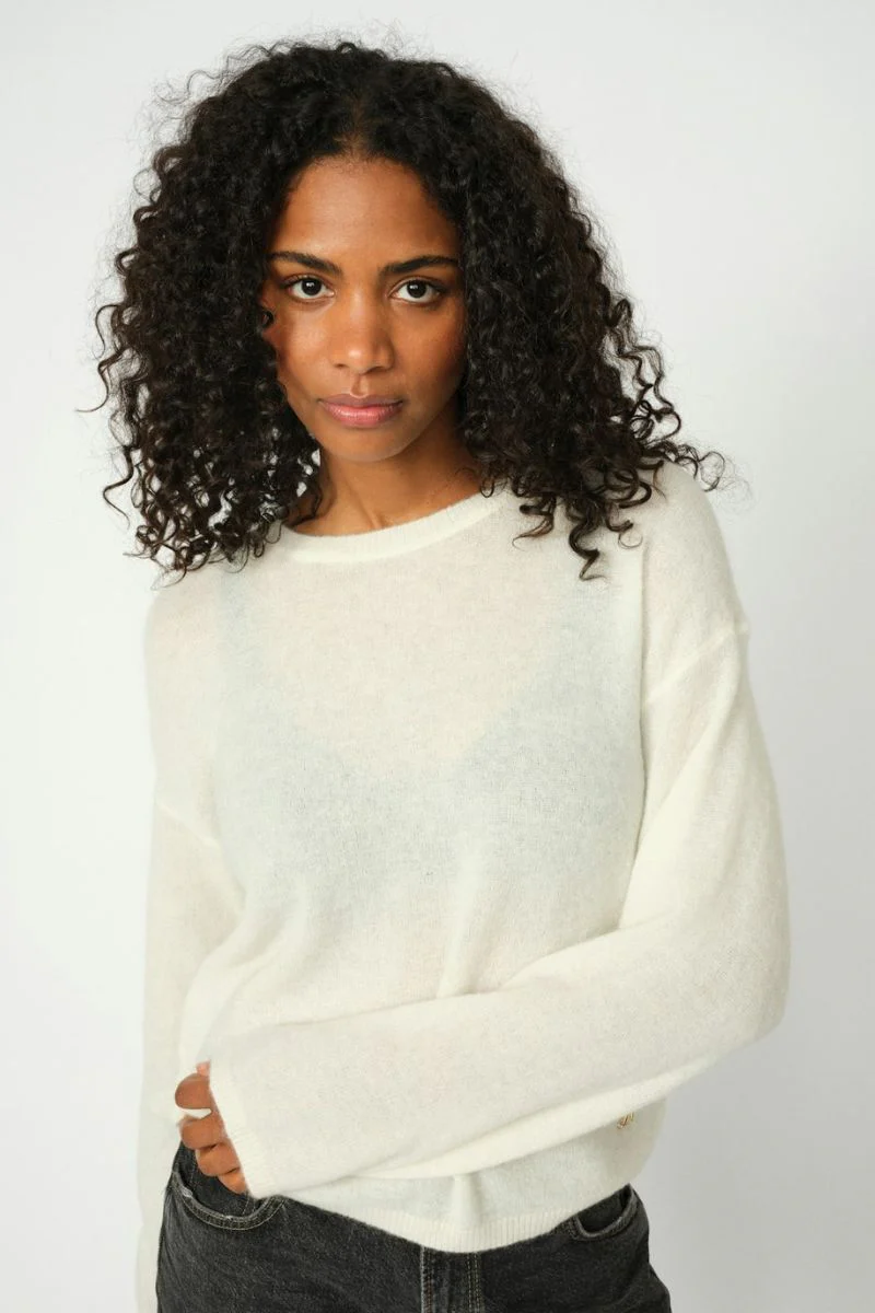 Mape O-Neck Knit | Ecru | Strik fra Mos Mosh - Image 3