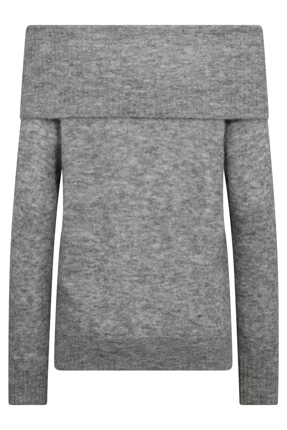 Mape Off Shoulder Knit | Grey Melange | Strik fra Mos Mosh - Image 2
